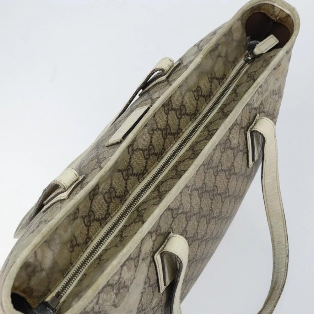GUCCI GG Supreme Tote Bag PVC Beige 211137 Auth 156914 - Picture 7 of 16